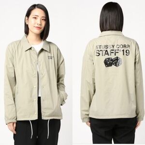 Stüssy Corp Staff ’19 Dice Coach Jacket Khaki  Nylon Shell Streetwear - S